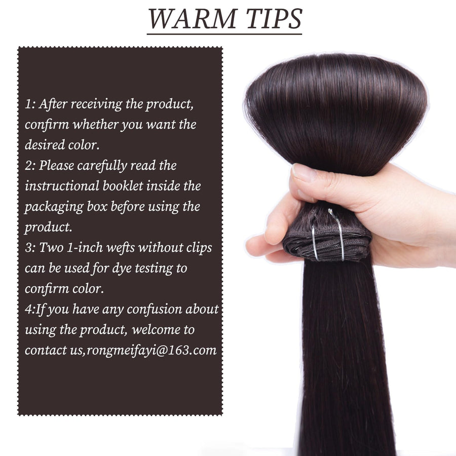 ManeMajesty Straight Clip-In Human Hair Extensions - 14 #2-Espresso - B0CJL29GQH