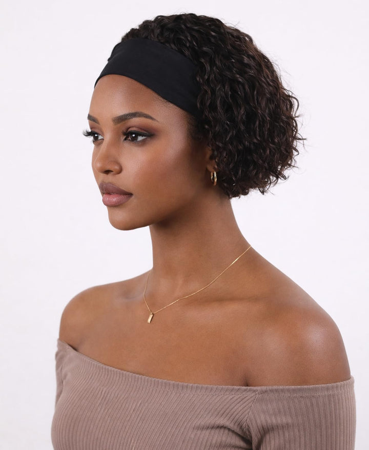ManeMajesty Deep Curly Headband Wig