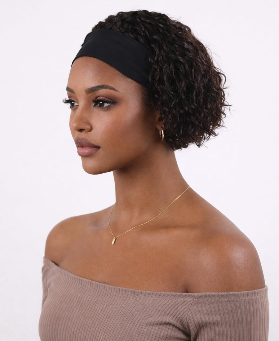 ManeMajesty Deep Curly Headband Wig - FT-2178 - B0CLDJ66N7