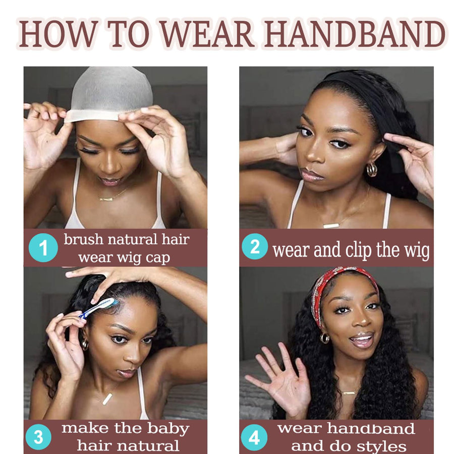 ManeMajesty Deep Curly Headband Wig - FT-2178 - B0CLDJ66N7