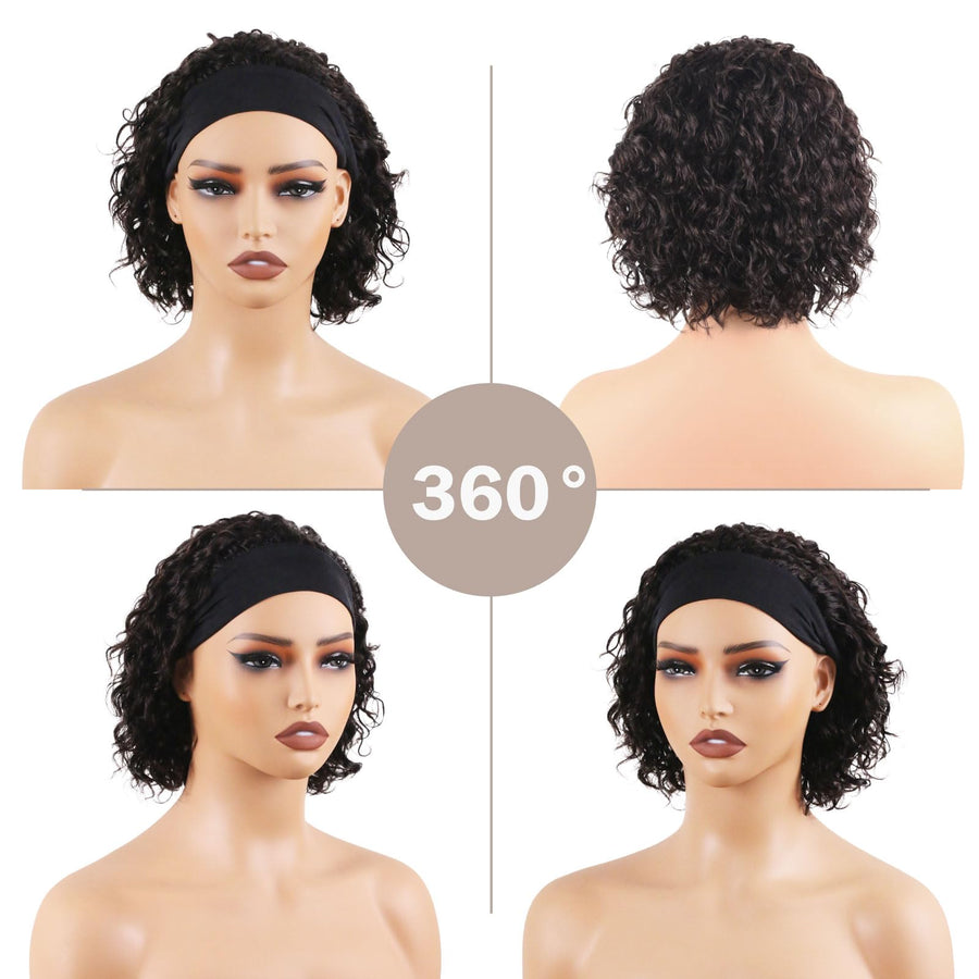 ManeMajesty Deep Curly Headband Wig - FT-2178B - B0CLDK42J1