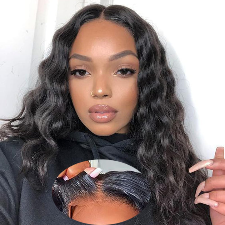 ManeMajesty 16 Inch Body Wave 13x6 Lace Front Glueless Wear and Go Human Hair Wig