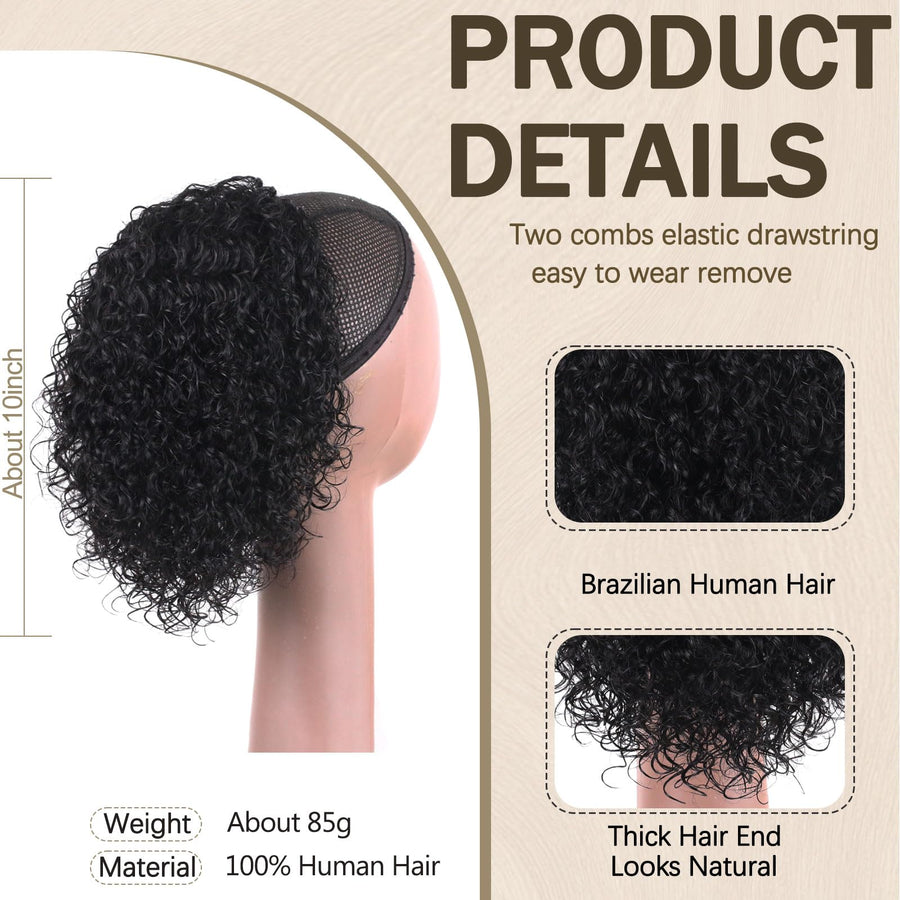ManeMajesty Kinky Curly Drawstring Ponytail Extension - FT-2187 - B0D7ZXGN27