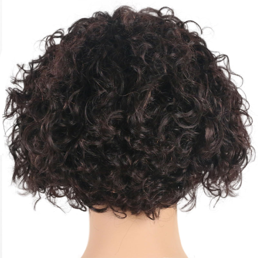 ManeMajesty Curly 13x5 Lace Front Bob Pixie Cut Glueless Human Hair Wig - FT- 2116 - B0D87B6CWY