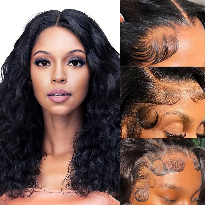 ManeMajesty 20 Inch Curly Wave Lace Front Human Hair Wig