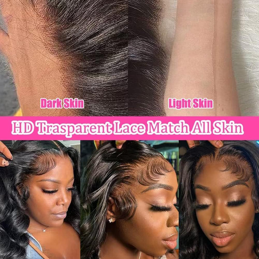 ManeMajesty 20 Inch Curly Wave Lace Front Human Hair Wig - FT-2086 #1B - B0DBKNLKWQ