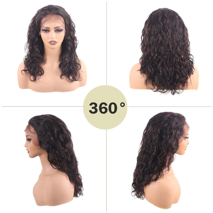 ManeMajesty 20 Inch Curly Wave Lace Front Human Hair Wig - FT-2086 N - B0DBKTZR15