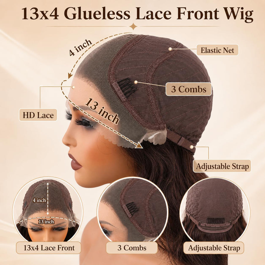 ManeMajesty Straight 13x4 Lace Front Glueless Human Hair Wig - FT-2308J-1 - B0DHFN3L2J