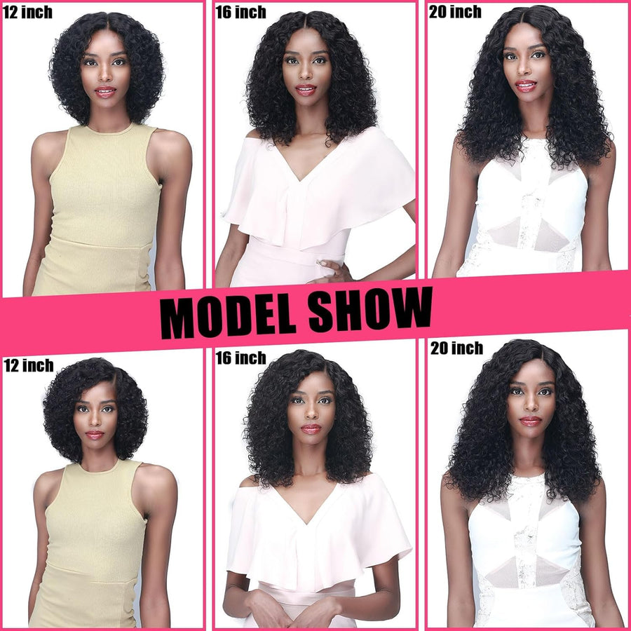 ManeMajesty Deep Curly 13x4 T Part Lace Front Glueless Human Hair Wig - FT--2211D-1 - B0DP6J65XY