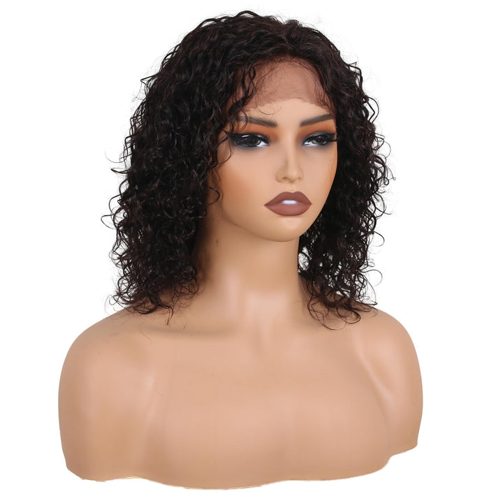ManeMajesty 14 Inch Jerry Curly Lace Front Glueless Human Hair Wig