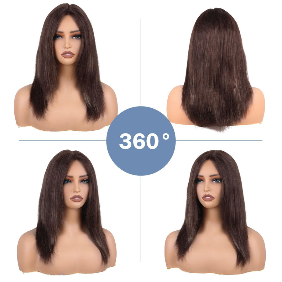 ManeMajesty Straight Lace Front Glueless Wear and Go Human Hair Wig - FT-2210B-FS4/27 - B0F28GMDJF