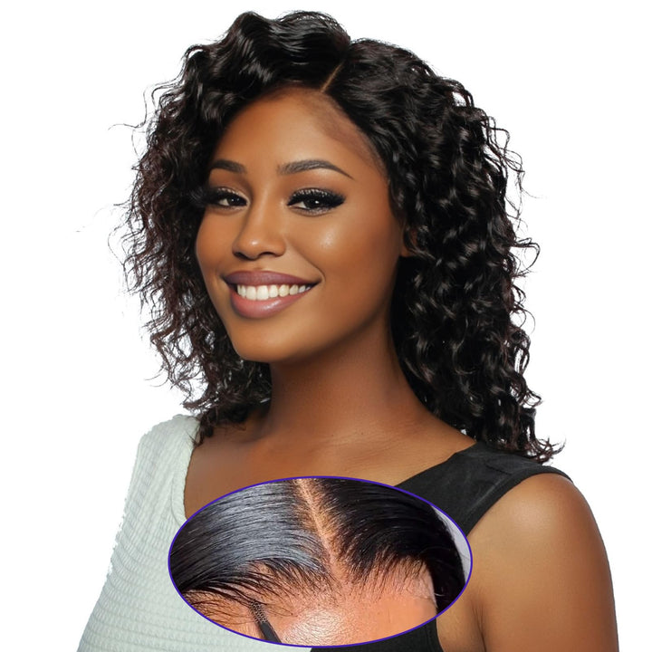 ManeMajesty Deep Wave Lace Front Glueless Human Hair Wig