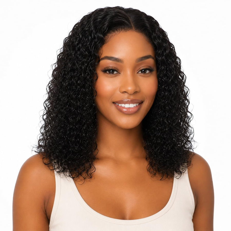 ManeMajesty Lace Front Glueless Human Hair Wig - FT-2589C-Natural BK - B0F28H2HHP