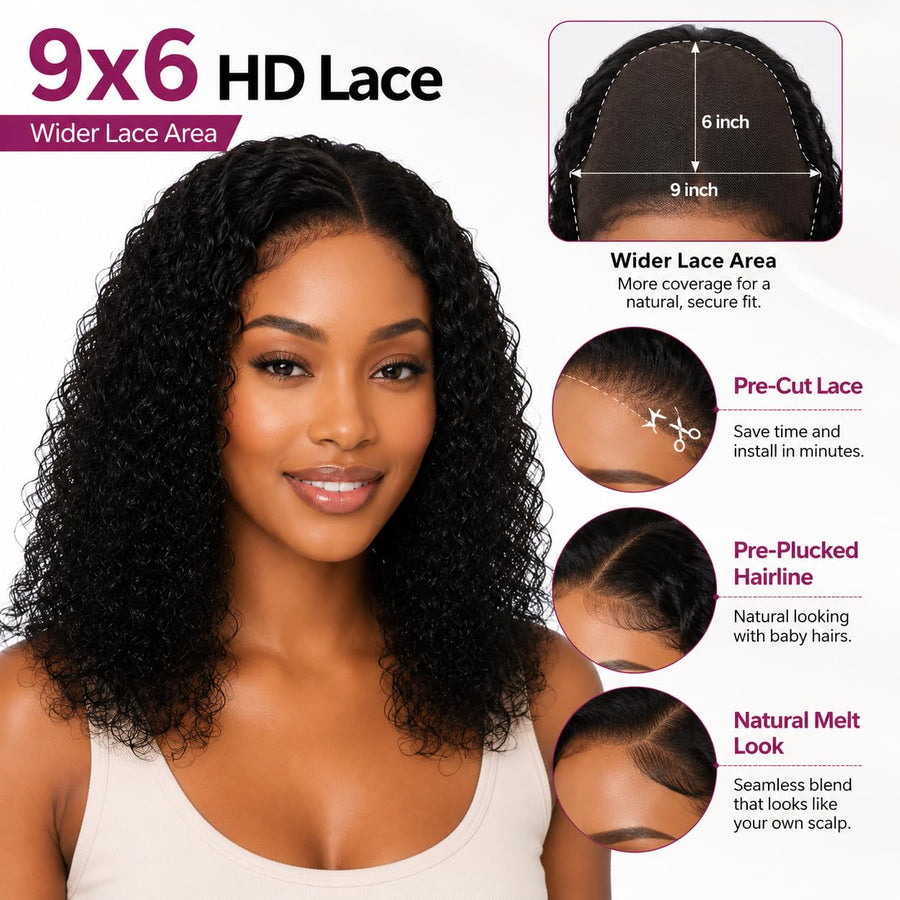 ManeMajesty Lace Front Glueless Human Hair Wig - FT-2589C-Natural BK - B0F28H2HHP