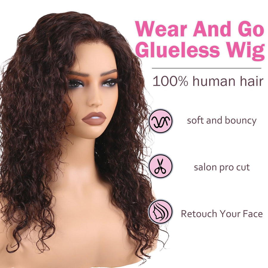 ManeMajesty 18 Inch Curly 13x4 Lace Front Glueless Wear and Go Human Hair Wig - FT-1863-N - B0F28HMC4N