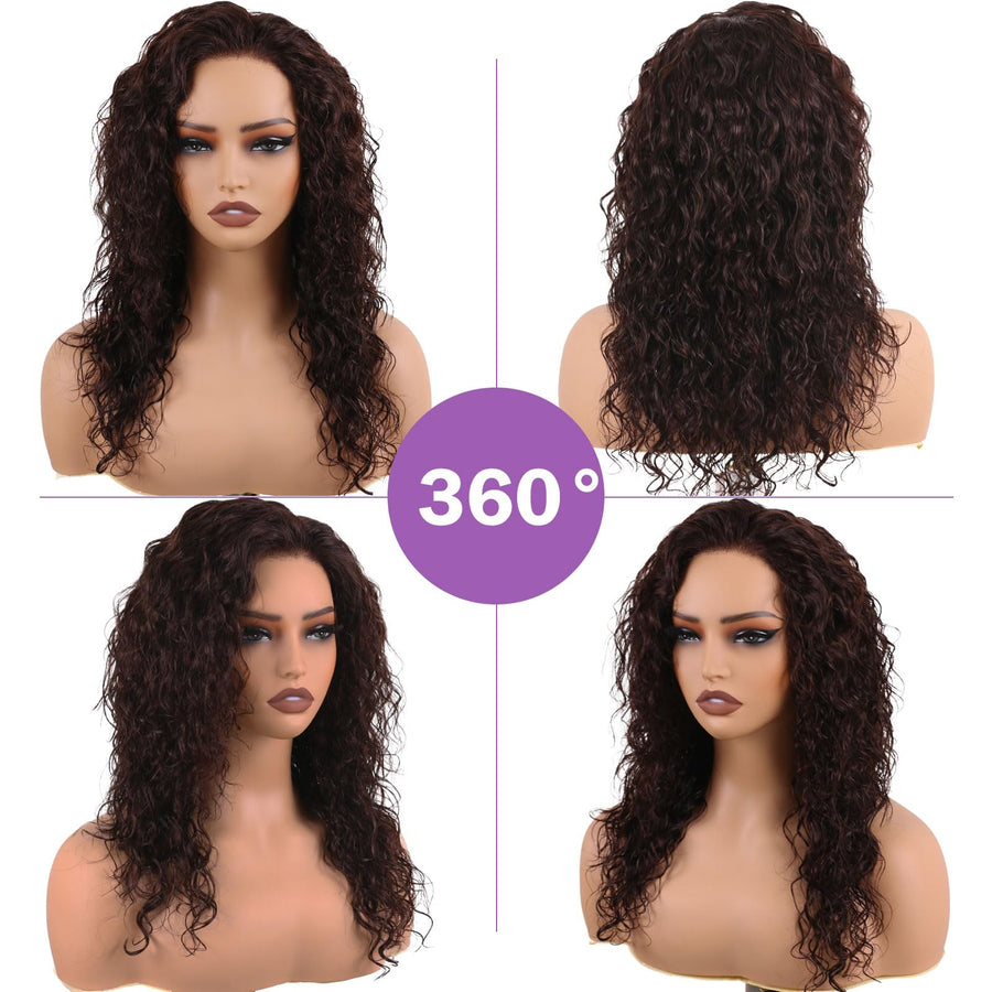 ManeMajesty 18 Inch Curly 13x4 Lace Front Glueless Wear and Go Human Hair Wig - FT-1863-N - B0F28HMC4N