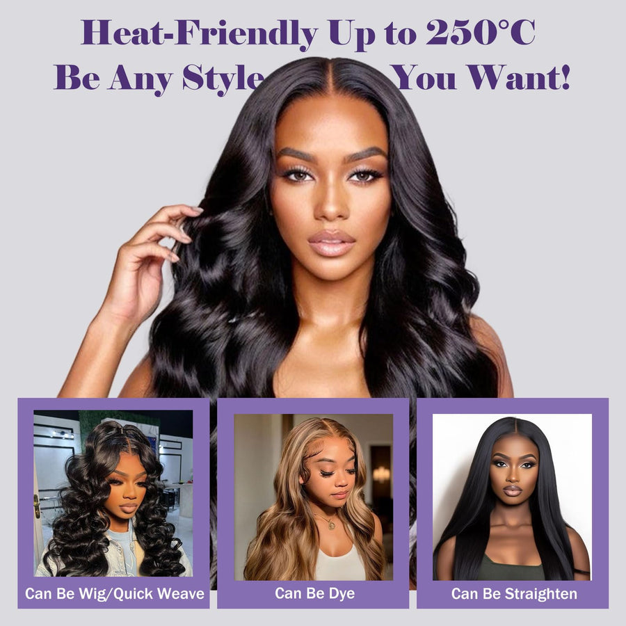 ManeMajesty Body Wave Brazilian Human Hair Bundles - Glossy-Body-10 - B0F3HW1ND1