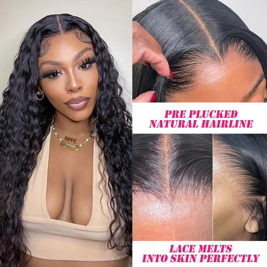 ManeMajesty Deep Wave Human Hair Wig - FT-2222H-1 - B0F4D762WQ