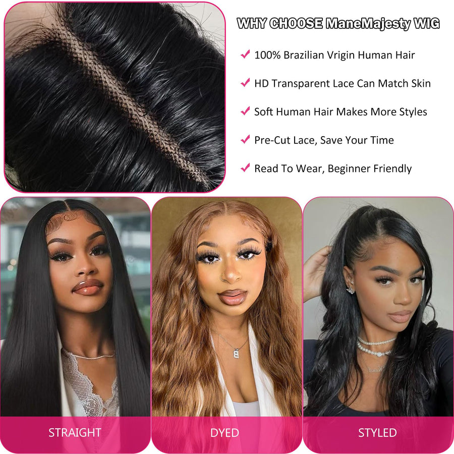 ManeMajesty Deep Wave Human Hair Wig - FT-2222H-1 - B0F4D762WQ