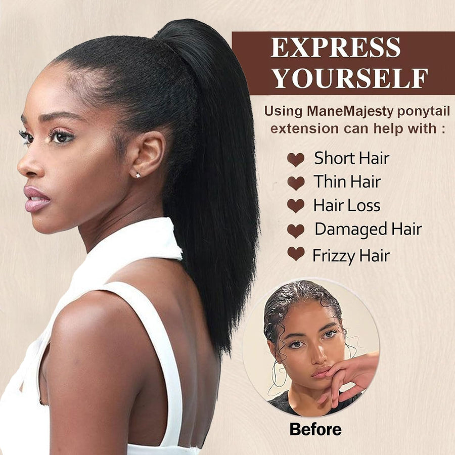 ManeMajesty Straight Drawstring Ponytail Extension - FT-2184 - B0F64KWKWG