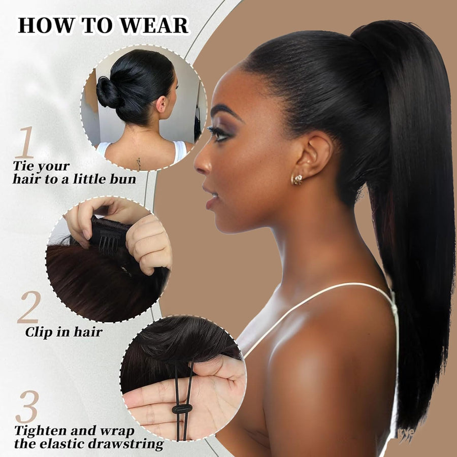 ManeMajesty Straight Drawstring Ponytail Extension - FT-2184B - B0F64LMKDK