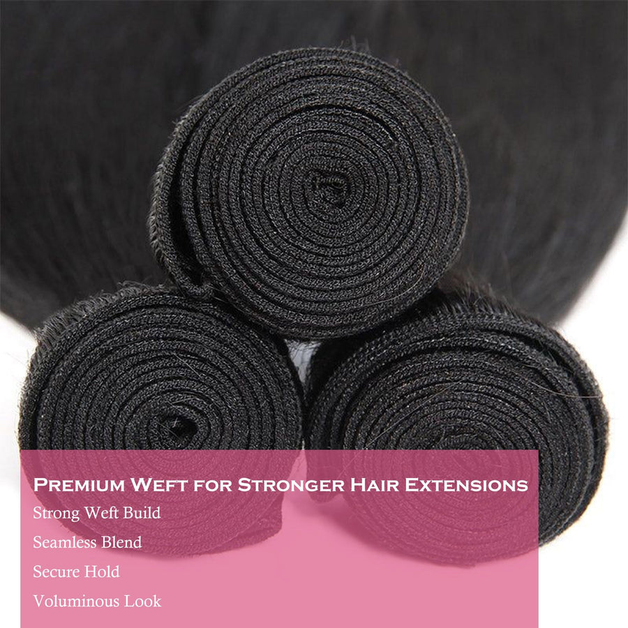 ManeMajesty Straight Brazilian Human Hair Bundles - 2.5 STAR-S-10 12 14 - B0F7LND53T