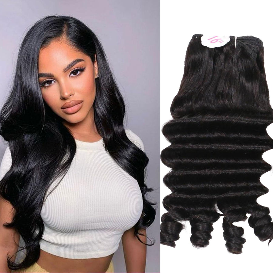 ManeMajesty Water Wave Brazilian Human Hair Bundles - 5C-14"*3+C - B0F7LQ84CS