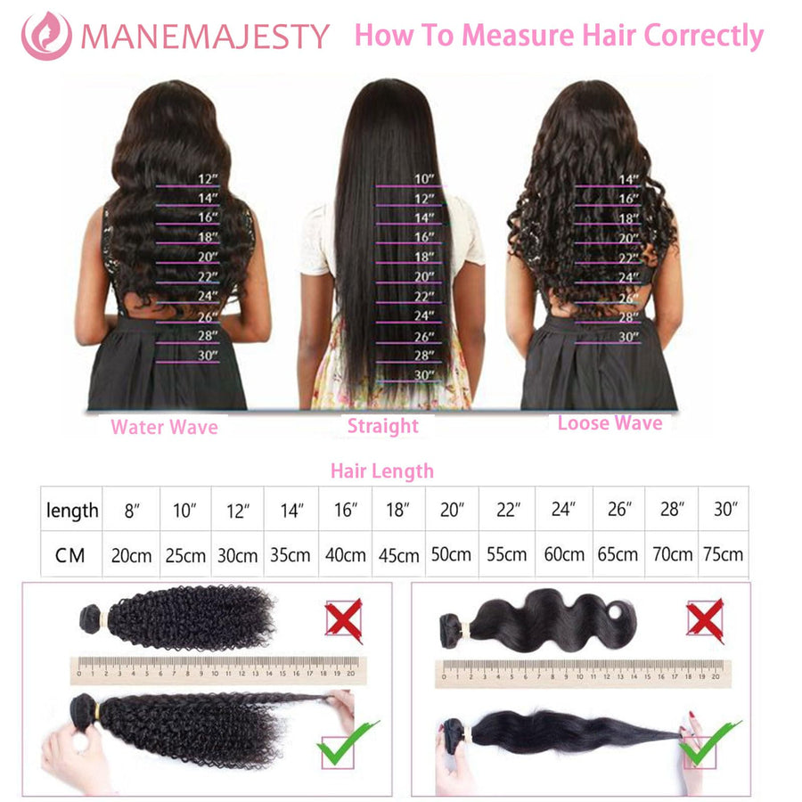 ManeMajesty Water Wave Brazilian Human Hair Bundles - 5C-14"*3+C - B0F7LQ84CS