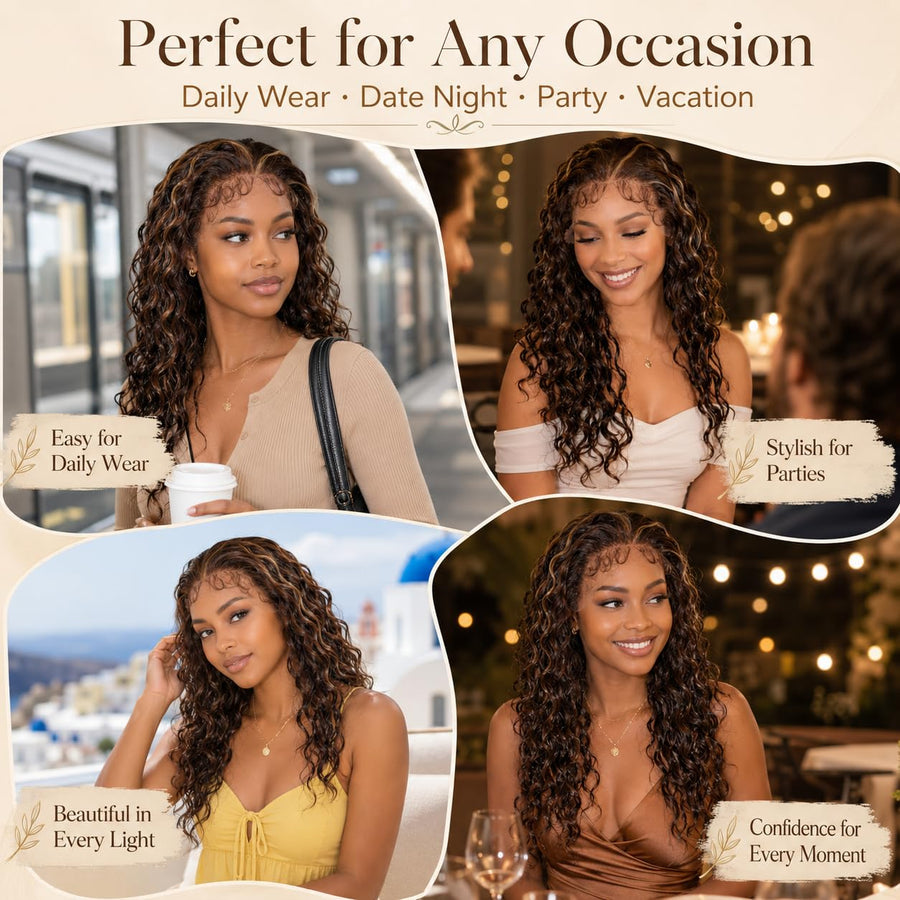 ManeMajesty Body Wave 13x6 Lace Front Glueless Human Hair Wig - FT-2072-FS4/27 - B0FFT669NL