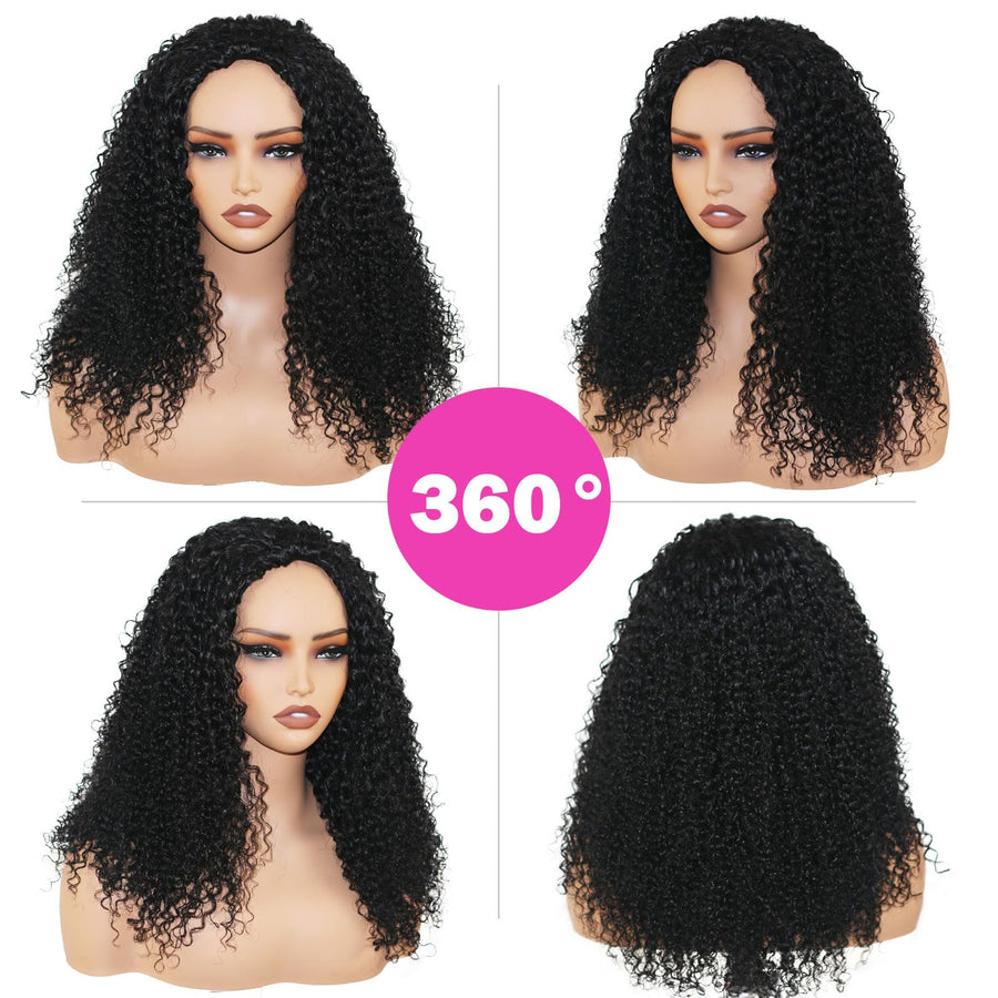 ManeMajesty Kinky Curly Half Wig - FT-2740E - B0FL1NCKXM