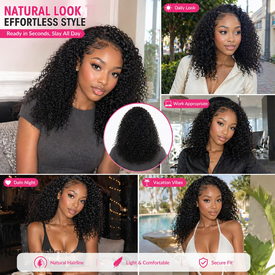 ManeMajesty Kinky Curly Half Wig - FT-2740C - B0FL1QMV1Z