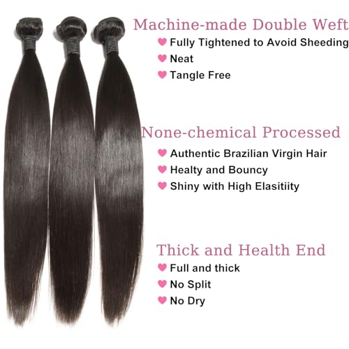 ManeMajesty Straight Brazilian Human Hair Bundles - 2.5 STAR-S-10 - B0FX2RPH55