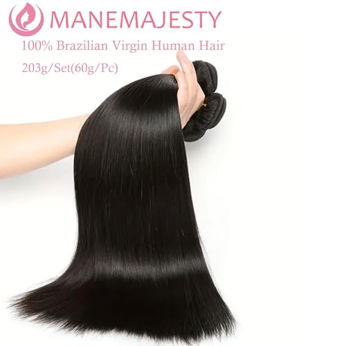 ManeMajesty Straight Brazilian Human Hair Bundles - 2.5 STAR-S-10 - B0FX2RPH55
