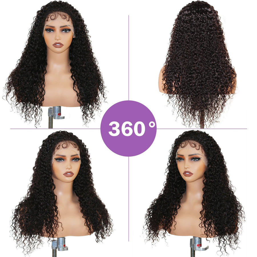 ManeMajesty Kinky Curly 13x4 Lace Front Glueless Human Hair Wig - FT-2326F - B0G5PGR7BS